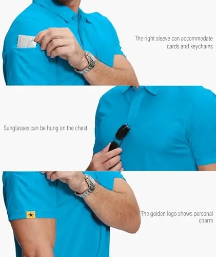 ZITY 5 Pack Mens Polo Shirt Short Sleeve Sports Golf Tennis T-Shirt Moisture-Wicking Summer Shirts - 2