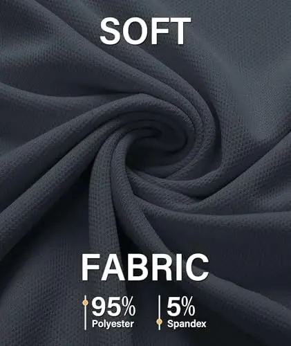 ZITY 5 Pack Mens Polo Shirt Short Sleeve Sports Golf Tennis T-Shirt Moisture-Wicking Summer Shirts - 4