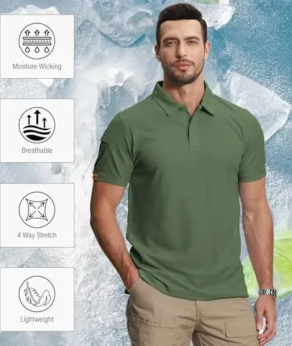 ZITY 5 Pack Mens Polo Shirt Short Sleeve Sports Golf Tennis T-Shirt Moisture-Wicking Summer Shirts - 5