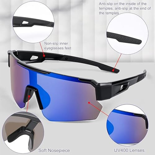 ZJMZZM Polarized Sports Sunglasses Men Women Kids Cycling Sunglasses UV400 Baseball Glasses Running Fishing Golf Sun Glasses - 5