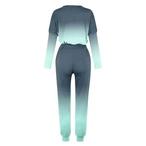 Zkozptok Two Piece Outfits Sweatsuit for Womens Long Sleeve Crewneck Pullover Tops Long Pants Jogger Tracksuit Sets - 4