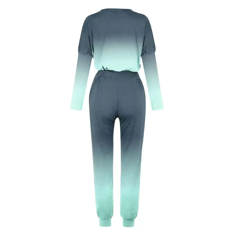 Zkozptok Two Piece Outfits Sweatsuit for Womens Long Sleeve Crewneck Pullover Tops Long Pants Jogger Tracksuit Sets - 4