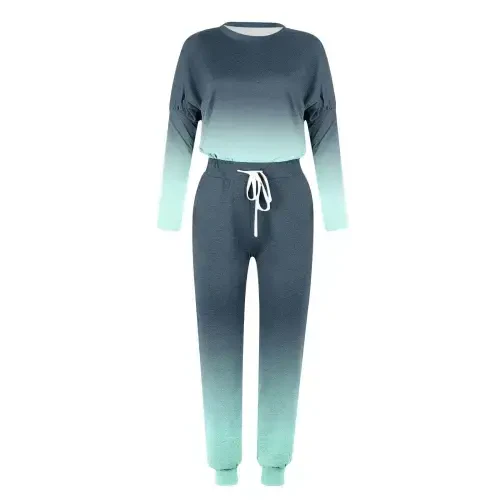 Zkozptok Two Piece Outfits Sweatsuit for Womens Long Sleeve Crewneck Pullover Tops Long Pants Jogger Tracksuit Sets - 5