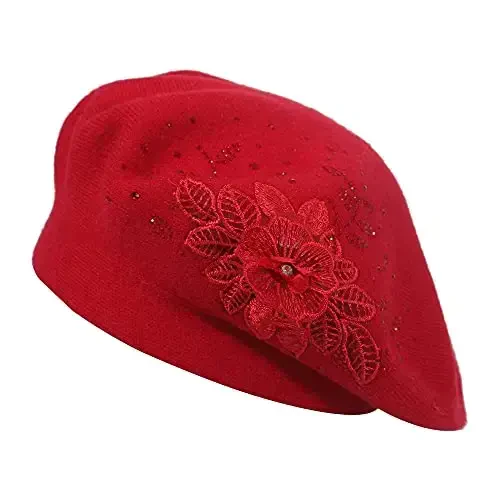 ZLYC Ayollar Fransuz Beret shapkasi, Qizlar uchun qaytariladigan qattiq rangli mozaik iliq Beret qalpoq - 5