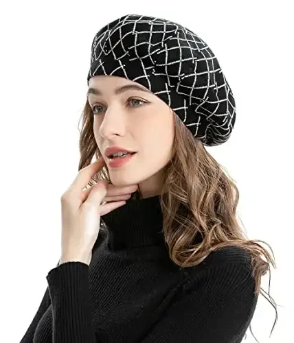 ZLYC Ayollar Fransuz Beret Shlyapasi Qaytariladigan Trikotaj Qalin Issiq Qalpog'i Xonimlar Qizlar uchun - 4