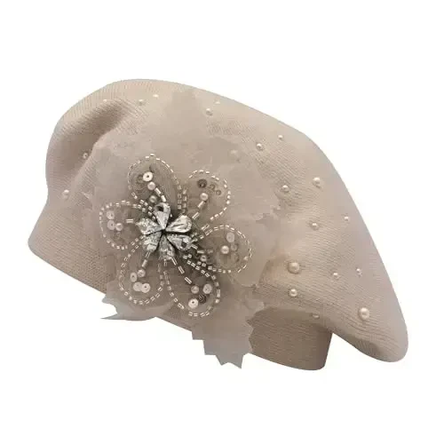 ZLYC Ayollar Fransuz Beret shlyapasi, Qizlar uchun qaytariladigan bir xil rangli mozaik iliq Beret qalpoq - 1