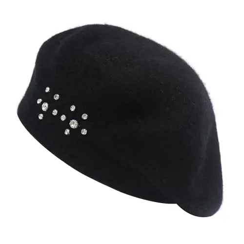 ZLYC Ayollar Fransuz Beret shlyapasi, Qizlar uchun qaytariladigan qattiq rangli CasModazoneere Mosaic iliq Beret qalpog'i - 4