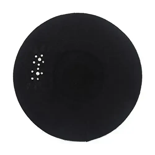 ZLYC Ayollar Fransuz Beret shlyapasi, Qizlar uchun qaytariladigan qattiq rangli CasModazoneere Mosaic iliq Beret qalpog'i - 4