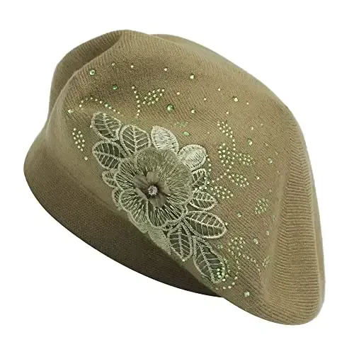 ZLYC Ayollar Fransuz Beret shlyapasi, Qizlar uchun qaytariladigan qattiq rangli CasModazoneere Mosaic issiq Beret qalpog'i - ZLYC