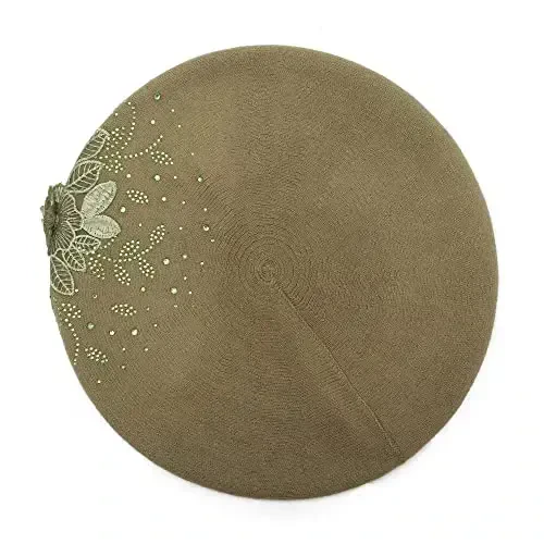 ZLYC Ayollar Fransuz Beret shlyapasi, Qizlar uchun qaytariladigan qattiq rangli CasModazoneere Mosaic issiq Beret qalpog'i - 4