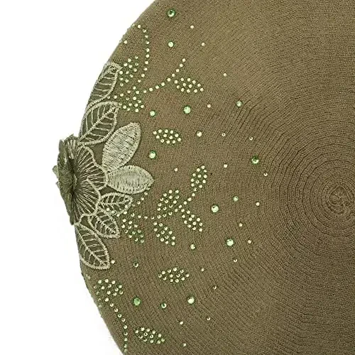 ZLYC Ayollar Fransuz Beret shlyapasi, Qizlar uchun qaytariladigan qattiq rangli CasModazoneere Mosaic issiq Beret qalpog'i - 6