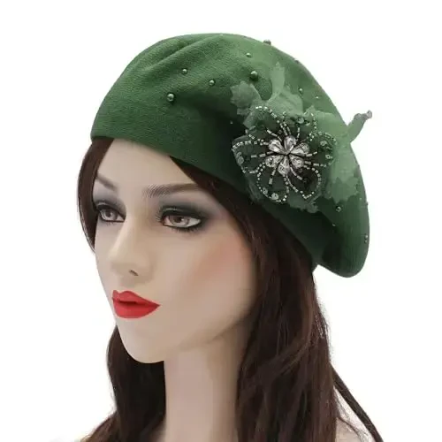 ZLYC Ayollar Fransuz Beret shlyapasi, Qizlar uchun qaytariladigan qattiq rangli CasModazoneere Mosaic issiq Beret qalpoq - ZLYC (1)