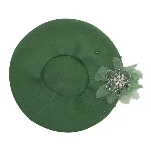 ZLYC Ayollar Fransuz Beret shlyapasi, Qizlar uchun qaytariladigan qattiq rangli CasModazoneere Mosaic issiq Beret qalpoq - 4