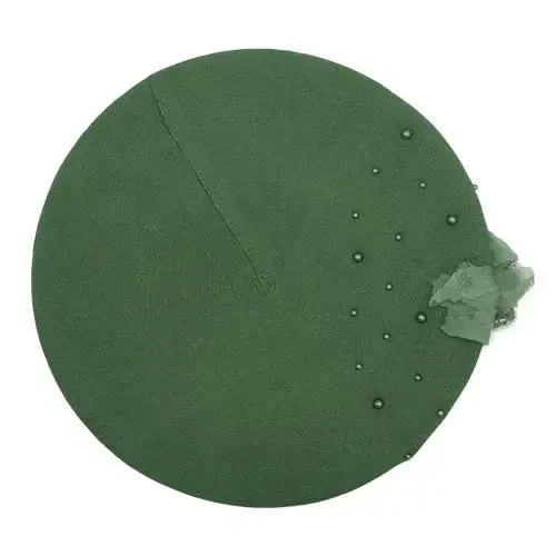 ZLYC Ayollar Fransuz Beret shlyapasi, Qizlar uchun qaytariladigan qattiq rangli CasModazoneere Mosaic issiq Beret qalpoq - 6