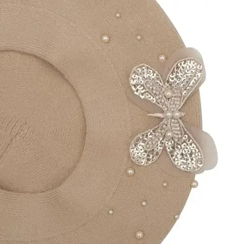 ZLYC Ayollar Fransuz beret shlyapasi, Qizlar uchun qaytariladigan qattiq rangli CasModazoneere mozaik iliq beret shapkasi - 5