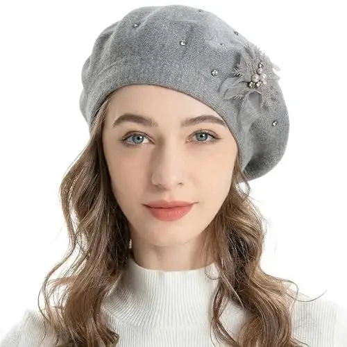 ZLYC Ayollar Fransuz Beret shlyapasi, Qizlar uchun qaytariladigan qattiq rangli CasModazoneere mozaik issiq Beret qalpoq 