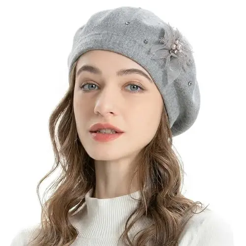 ZLYC Ayollar Fransuz Beret shlyapasi, Qizlar uchun qaytariladigan qattiq rangli CasModazoneere mozaik issiq Beret qalpoq - 3