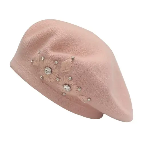 ZLYC ayollar fransuz beret shlyapasi, Qizlar uchun qaytariladigan qattiq rangli CasModazoneere mozaik issiq beret qalpoq - 4
