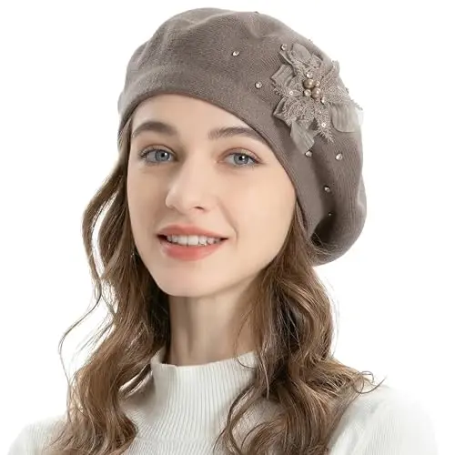 ZLYC Ayollar Fransuz Beret shlyapasi, Qizlar uchun qaytariladigan qattiq rangli CasModazoneere mozaik issiq Beret qalpoq - 3