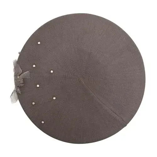 ZLYC Ayollar Fransuz Beret shlyapasi, Qizlar uchun qaytariladigan qattiq rangli CasModazoneere mozaik issiq Beret qalpoq - 5