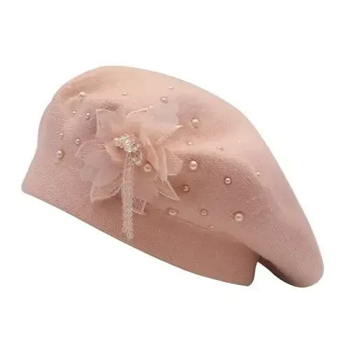 ZLYC Ayollar Fransuz Beret shlyapasi, Qizlar uchun qaytariladigan qattiq rangli CasModazoneere mozaik issiq Beret qalpoq - 1