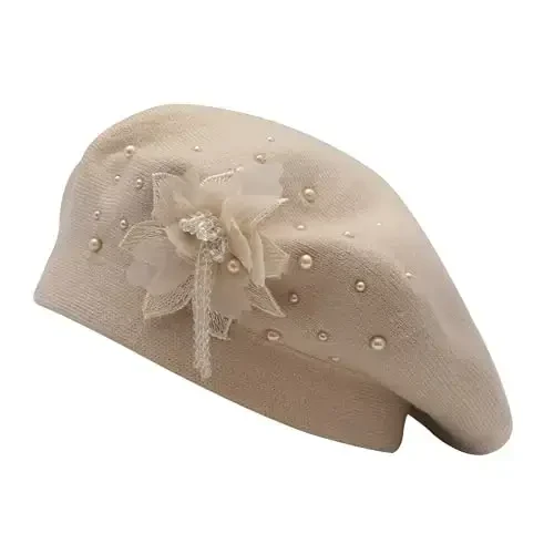 ZLYC Ayollar Fransuz Beret shlyapasi, Qizlar uchun qaytariladigan qattiq rangli CasModazoneere mozaik issiq beret qalpoq 