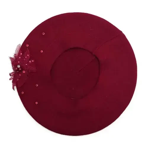 ZLYC Ayollar Fransuz Beret shlyapasi, Qizlar uchun qaytariladigan qattiq rangli CasModazoneere mozaik issiq Beret shapka - 6