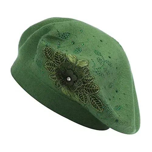 ZLYC Ayollar Fransuz Beret shlyapasi, Qizlar uchun qaytariladigan qattiq rangli KasModazoneere mozaik issiq beret shapka - MODAZONE