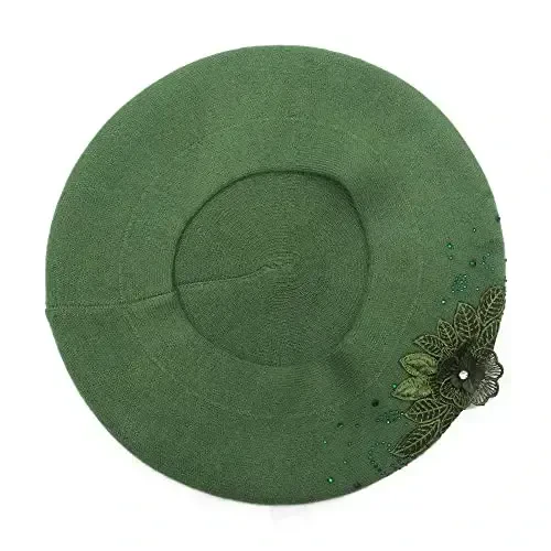 ZLYC Ayollar Fransuz Beret shlyapasi, Qizlar uchun qaytariladigan qattiq rangli KasModazoneere mozaik issiq beret shapka - 5