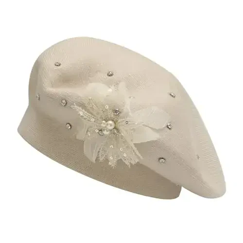 ZLYC Ayollar Fransuz Beret shlyapasi, Qizlar uchun qaytariladigan qattiq rangli mozaik iliq beret shapka - 1