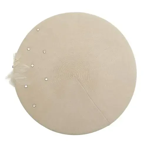 ZLYC Ayollar Fransuz Beret shlyapasi, Qizlar uchun qaytariladigan qattiq rangli mozaik iliq beret shapka - 5