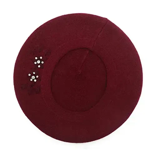 ZLYC Ayollar Fransuz Beret shlyapasi, Qizlar uchun qaytariladigan qattiq rangli mozaik issiq Beret qalpoq - 4