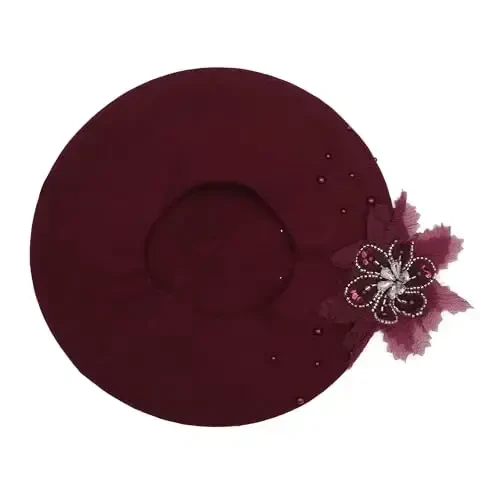 ZLYC Ayollar Frantsuz Beret shlyapasi, Qizlar uchun qaytariladigan qattiq rangli CasModazoneere mozaik iliq Beret qalpog'i - 4