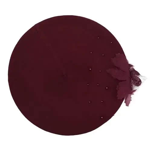 ZLYC Ayollar Frantsuz Beret shlyapasi, Qizlar uchun qaytariladigan qattiq rangli CasModazoneere mozaik iliq Beret qalpog'i - 6