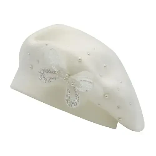 ZLYC Ayollar Frantsuz beret shlyapasi, Qizlar uchun qaytariladigan qattiq rangli CasModazoneere mozaik issiq beret qalpoq - 1