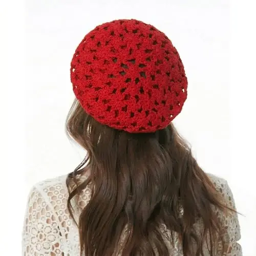 ZLYC Ayollar Paxta Erkin Kroşe Bere Qo'lda Yasalgan Gullu Beanie Shlyapa - 4