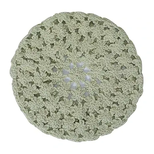 ZLYC Ayollar Paxta Slouchy Crochet Beret Qo'lda Yasalgan Gul Beanie Shlyapa - 5