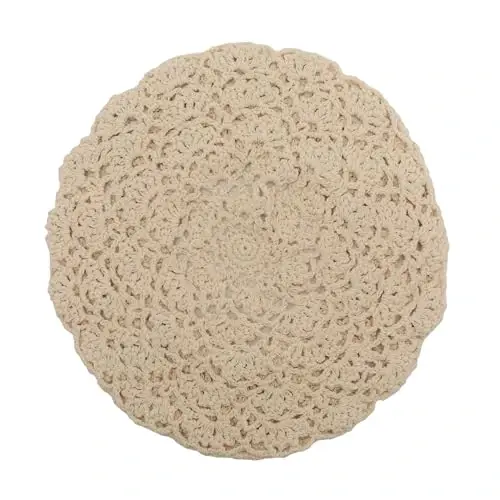 ZLYC Ayollar Paxta Yumshoq To'qilgan Bera Qo'lda Ishlangan Gul Beanie Shlyapa - 4