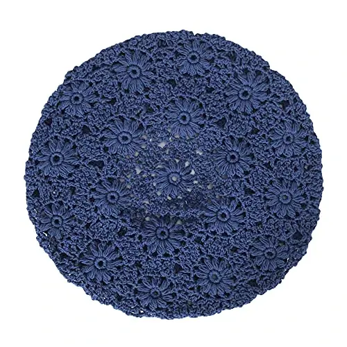 ZLYC Ayollar Paxta Yumshoq To'qilgan BERE Qo'lda Ishlangan Gul Naqshli Beanie Shlyapa - 5