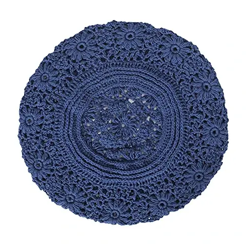 ZLYC Ayollar Paxta Yumshoq To'qilgan BERE Qo'lda Ishlangan Gul Naqshli Beanie Shlyapa - 6