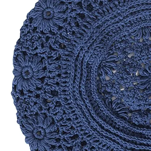 ZLYC Ayollar Paxta Yumshoq To'qilgan BERE Qo'lda Ishlangan Gul Naqshli Beanie Shlyapa - 7