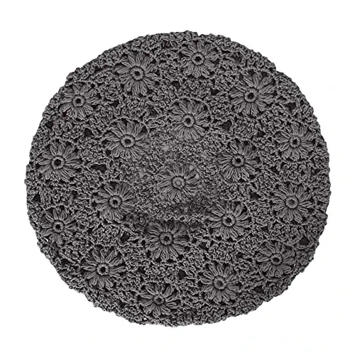 ZLYC Ayollar Paxta Yumshoq To‘quma Bera Qo‘lda Ishlangan Gul Naqshli Shapka - 5