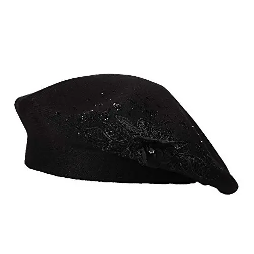 ZLYC ayollar uchun fransuz beret shapkasi, qizlar uchun qaytariladigan bir xil rangli mozaik iliq beret qalpoq - 4
