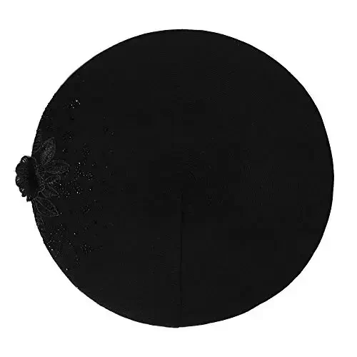 ZLYC ayollar uchun fransuz beret shapkasi, qizlar uchun qaytariladigan bir xil rangli mozaik iliq beret qalpoq - 5