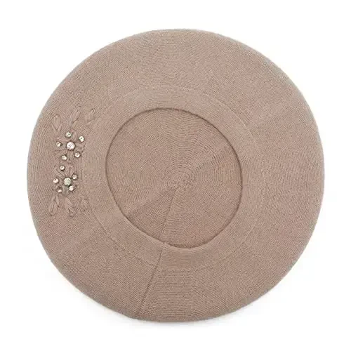 ZLYC Ayollar uchun fransuz beret shlyapasi, Qizlar uchun qaytariladigan bir rangli CasModazoneere mozaik issiq beret qalpog'i - 4