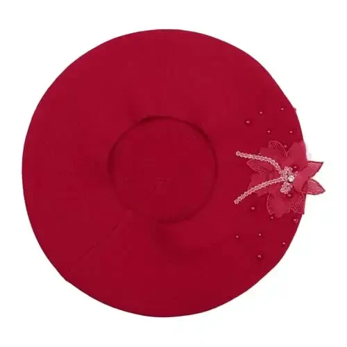 ZLYC ayollar uchun fransuz bereti, Qizlar uchun qaytariladigan bir rangli CasModazoneere mozaik iliq beret qalpoq - 4