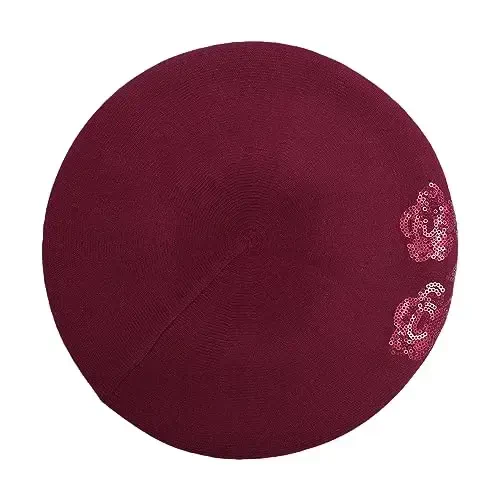 ZLYC Ayollar uchun frantsuz beret shapkasi Qaytariladigan trikotaj qalin issiq shapka xonimlar qizlar uchun - 4