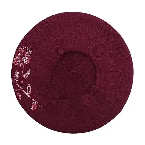 ZLYC Ayollar uchun frantsuz beret shapkasi Qaytariladigan trikotaj qalin issiq shapka xonimlar qizlar uchun - 5