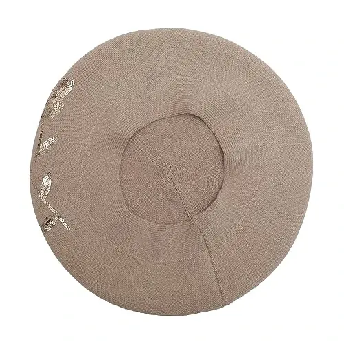 ZLYC Ayollar uchun frantsuz beret shlyapasi, ikki tomonlama trikotaj qalinlashtirilgan iliq shapka xonimlar qizlar uchun - 5