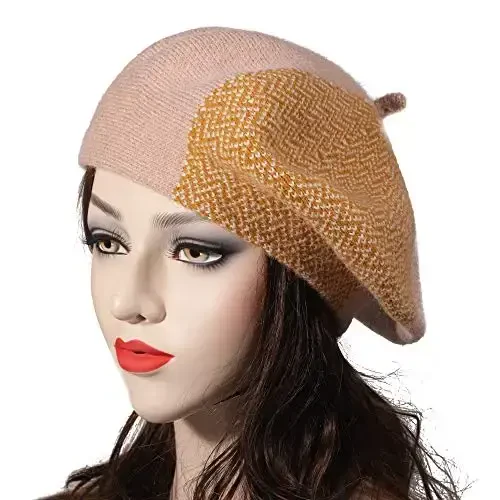 ZLYC French Beret Hat Fashion Print Lightweight Winter Warm Artist Hat for Women - 2